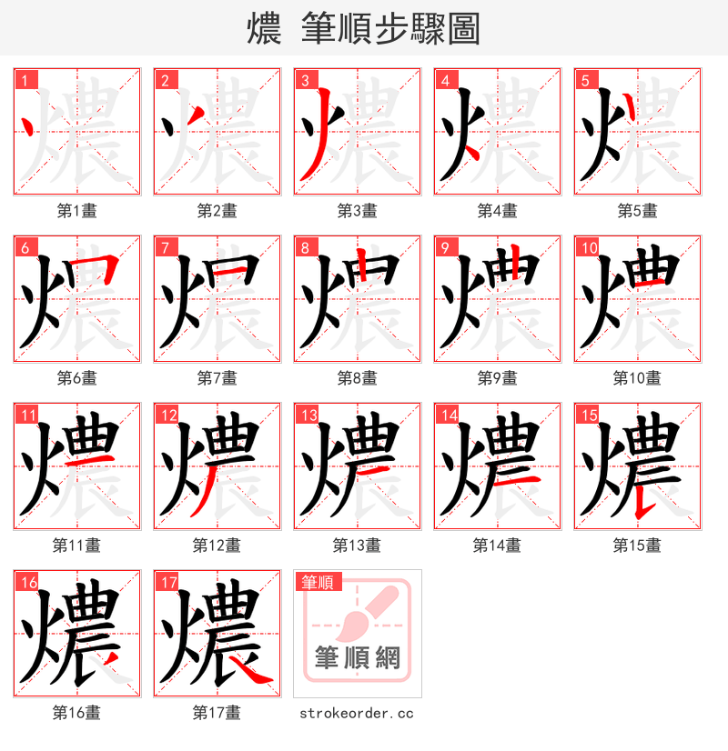 燶 的笔顺分步演示（一笔一画写字）