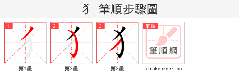 犭 的笔顺分步演示（一笔一画写字）