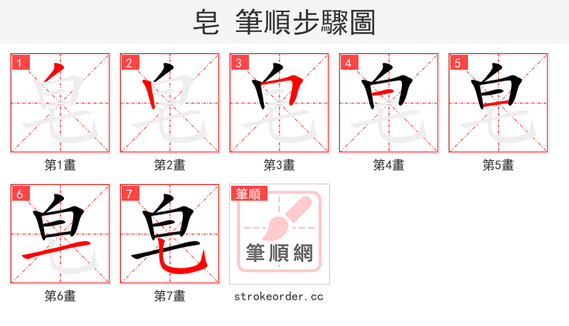 stroke order steps of 皂
