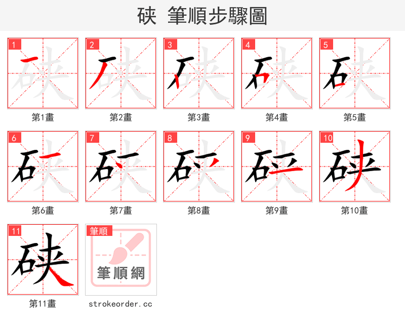 硖 的笔顺分步演示（一笔一画写字）