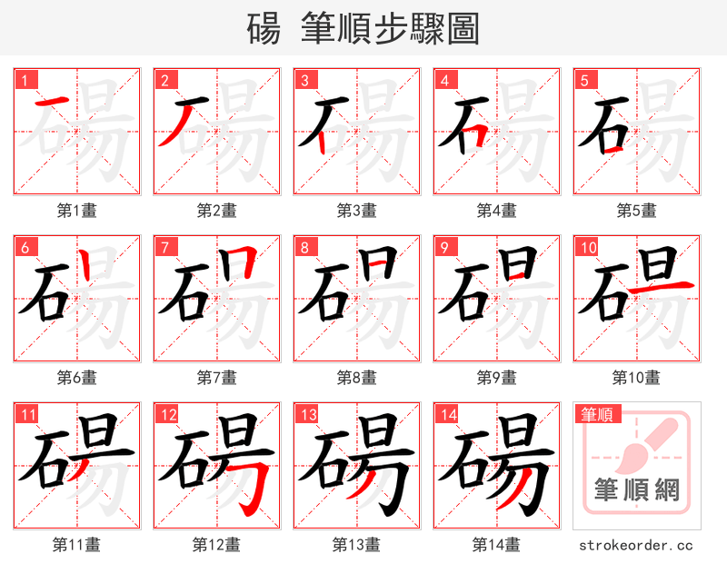 碭 的笔顺分步演示（一笔一画写字）