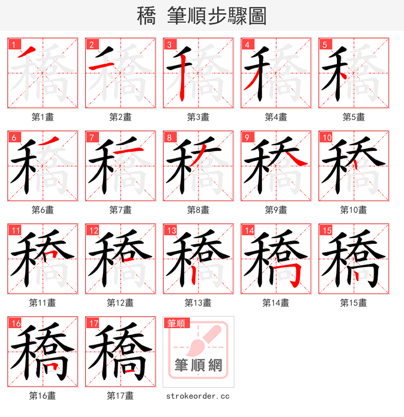 穚 的笔顺分步演示（一笔一画写字）