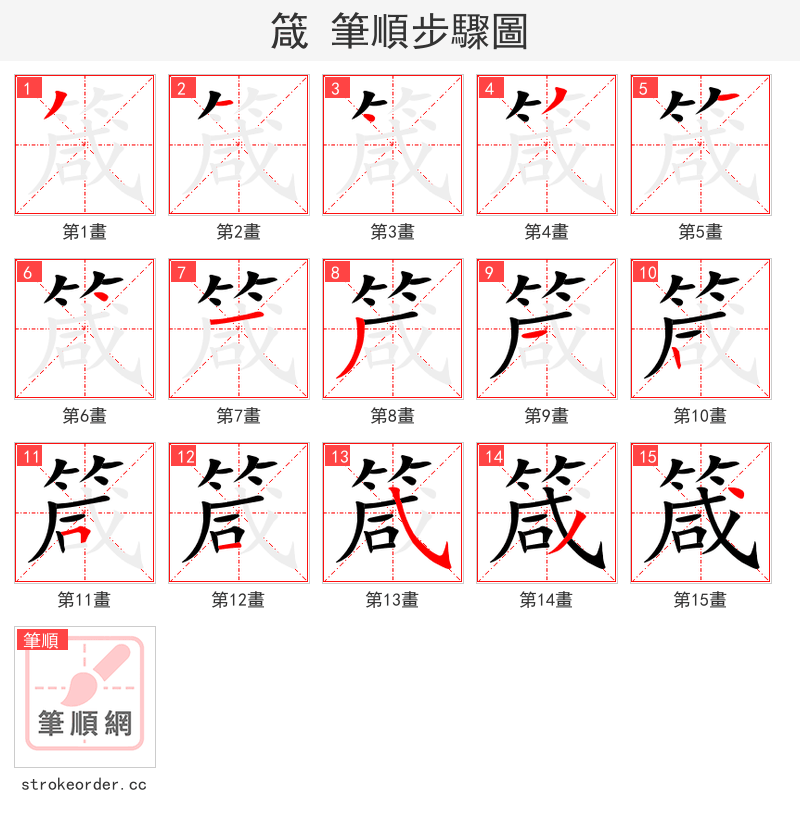 箴 的笔顺分步演示（一笔一画写字）