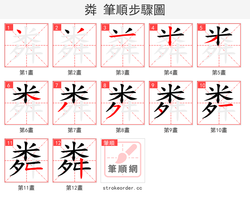 粦 的笔顺分步演示（一笔一画写字）