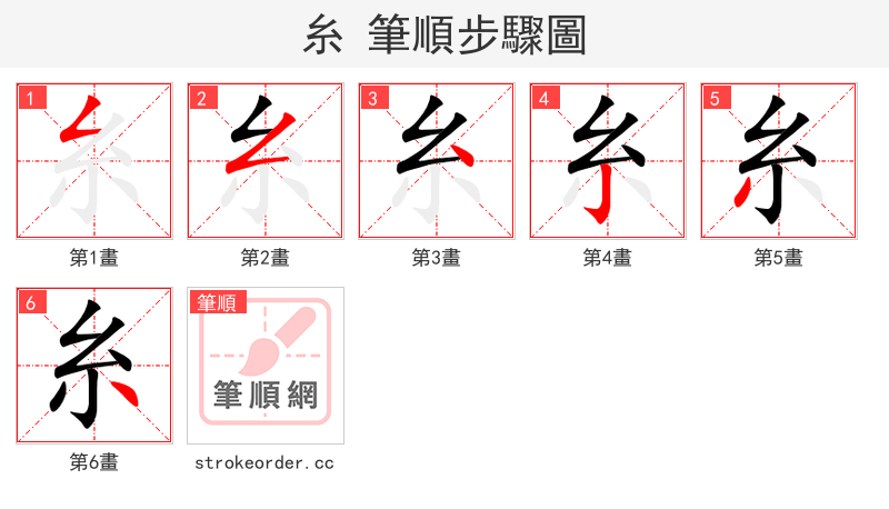 糸 的笔顺分步演示（一笔一画写字）