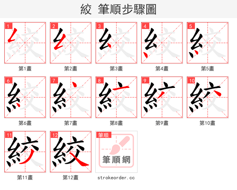 絞 的笔顺分步演示（一笔一画写字）
