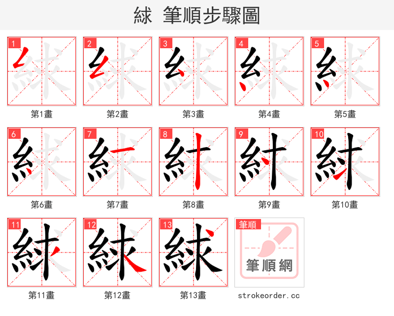 絿 的笔顺分步演示（一笔一画写字）