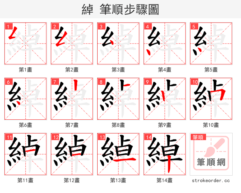 綽 的笔顺分步演示（一笔一画写字）