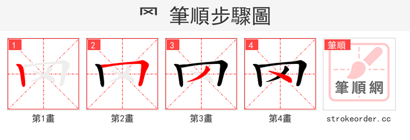 罓 的笔顺分步演示（一笔一画写字）