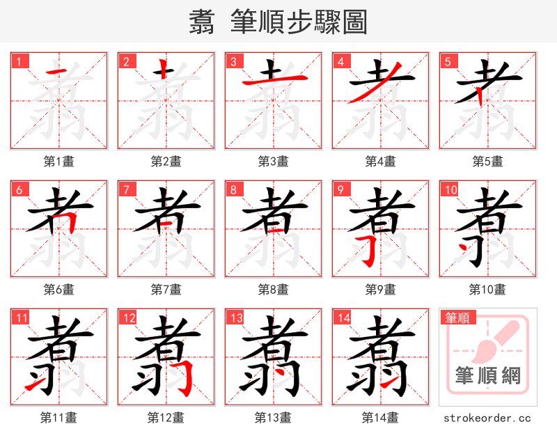 翥 的笔顺分步演示（一笔一画写字）