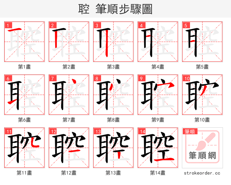 聜 的笔顺分步演示（一笔一画写字）