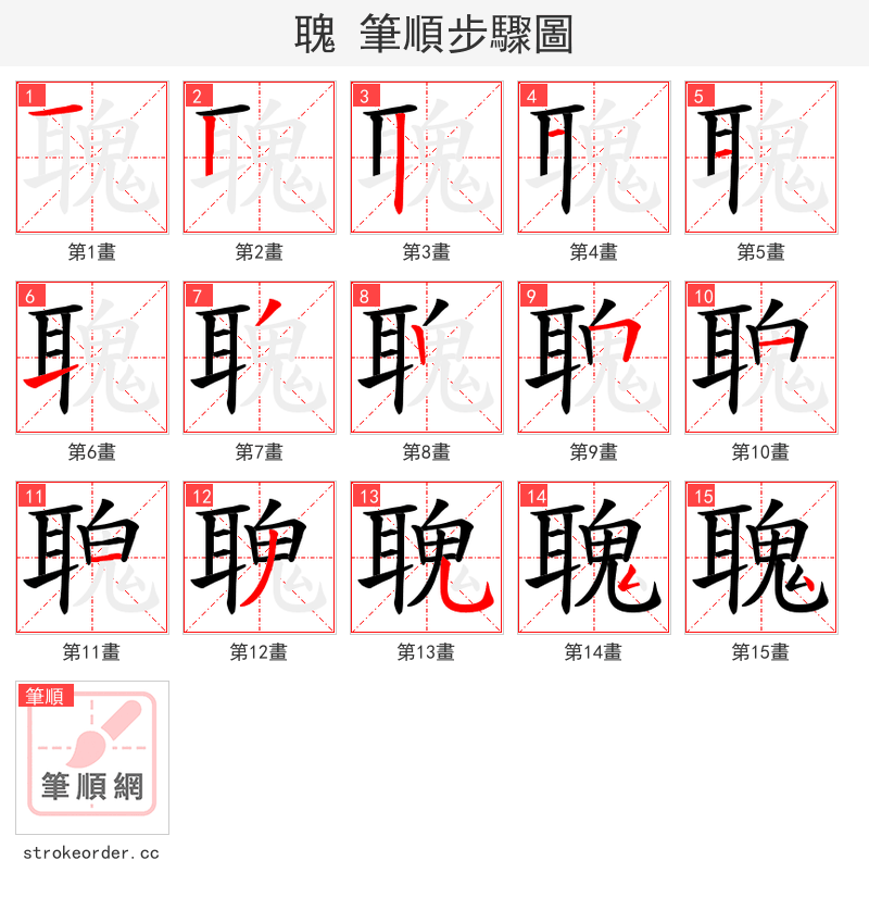 聭 的笔顺分步演示（一笔一画写字）
