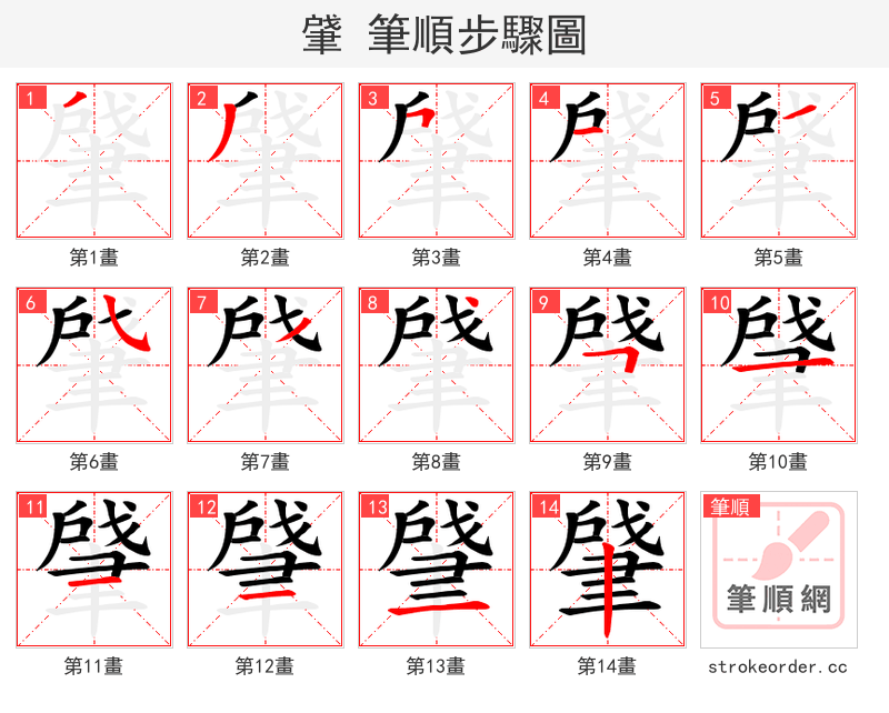 肈 的笔顺分步演示（一笔一画写字）