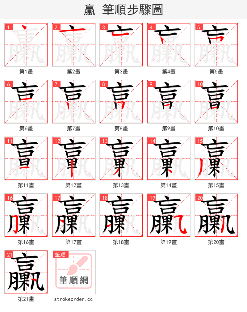 臝 的笔顺分步演示（一笔一画写字）