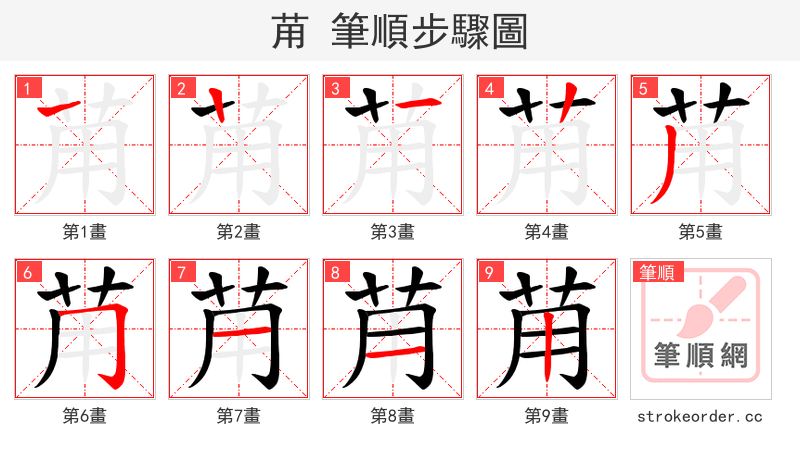 苚 的笔顺分步演示（一笔一画写字）