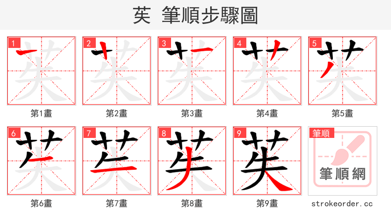 苵 的笔顺分步演示（一笔一画写字）