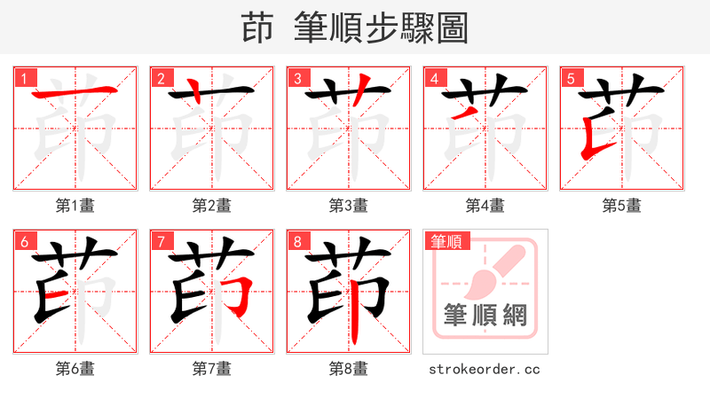 茚 的笔顺分步演示（一笔一画写字）