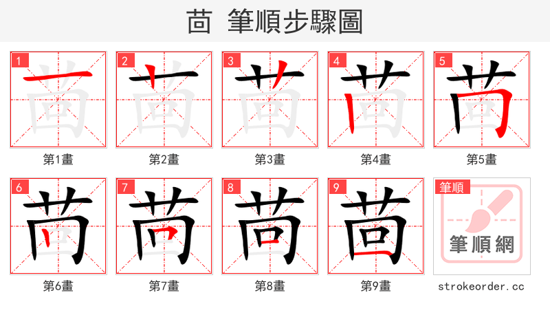 茴 的笔顺分步演示（一笔一画写字）
