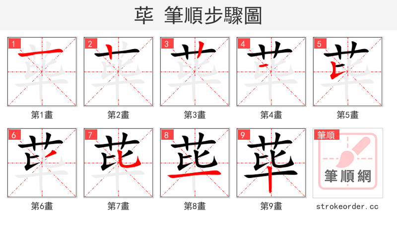 荜 的笔顺分步演示（一笔一画写字）
