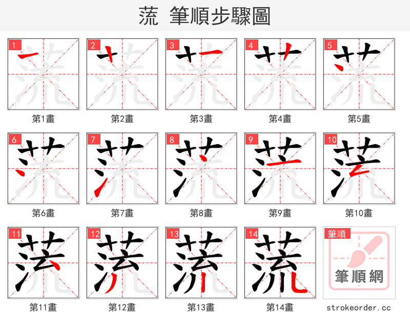 蓅 的笔顺分步演示（一笔一画写字）
