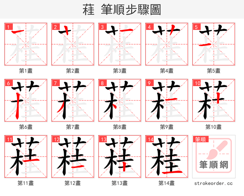 蓕 的笔顺分步演示（一笔一画写字）