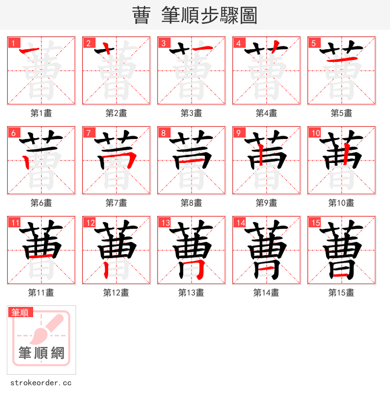 蓸 的笔顺分步演示（一笔一画写字）