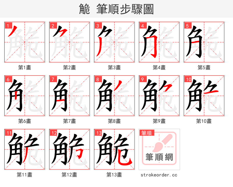 觤 的笔顺分步演示（一笔一画写字）