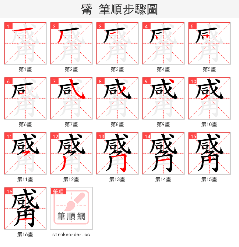 觱 的笔顺分步演示（一笔一画写字）