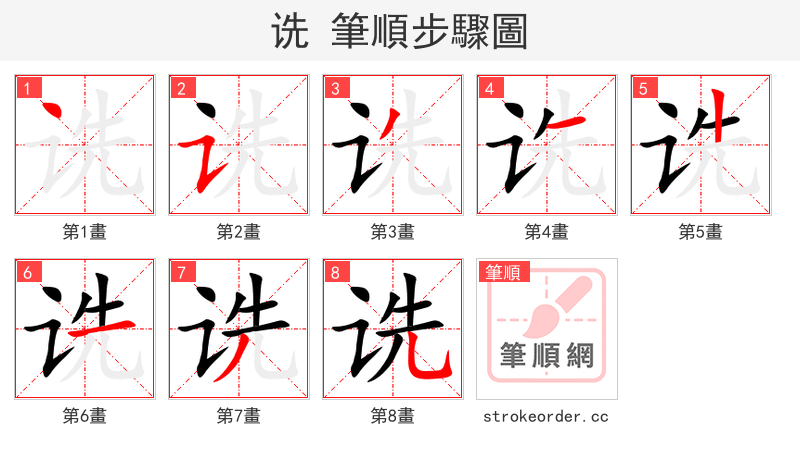诜 的笔顺分步演示（一笔一画写字）
