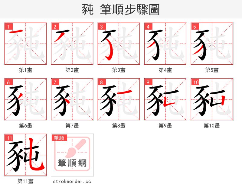 豘 的笔顺分步演示（一笔一画写字）
