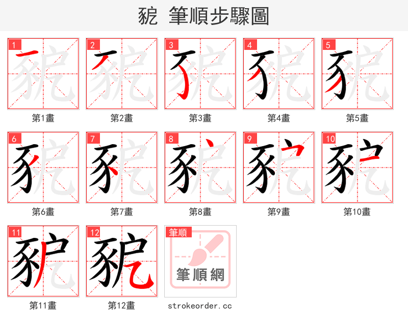 豟 的笔顺分步演示（一笔一画写字）