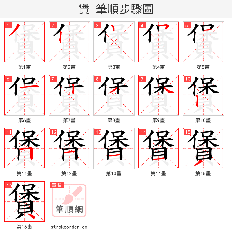 賲 的笔顺分步演示（一笔一画写字）