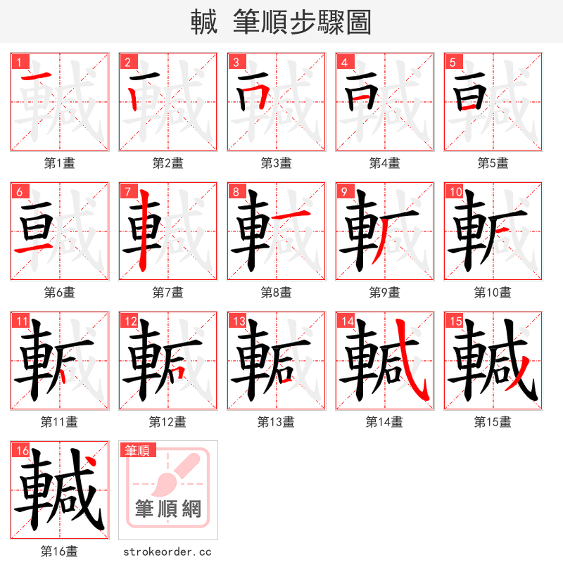 輱 的笔顺分步演示（一笔一画写字）