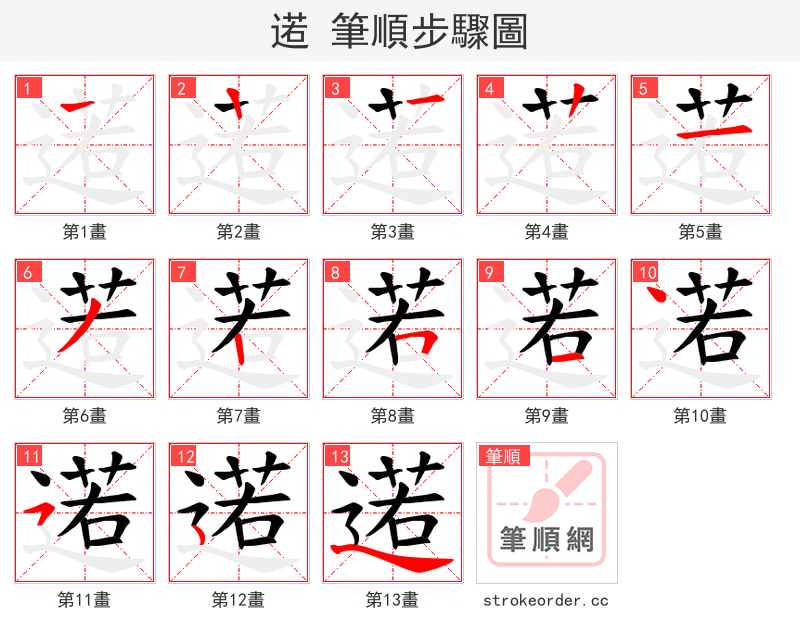逽 的笔顺分步演示（一笔一画写字）