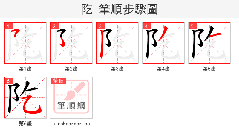 阣 的笔顺分步演示（一笔一画写字）