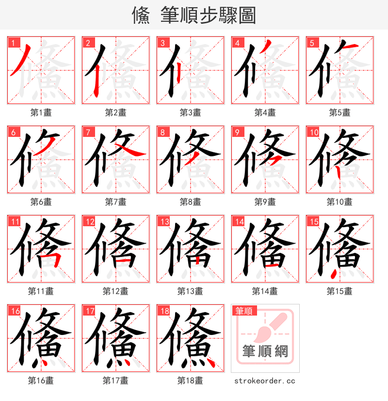 鯈 的笔顺分步演示（一笔一画写字）