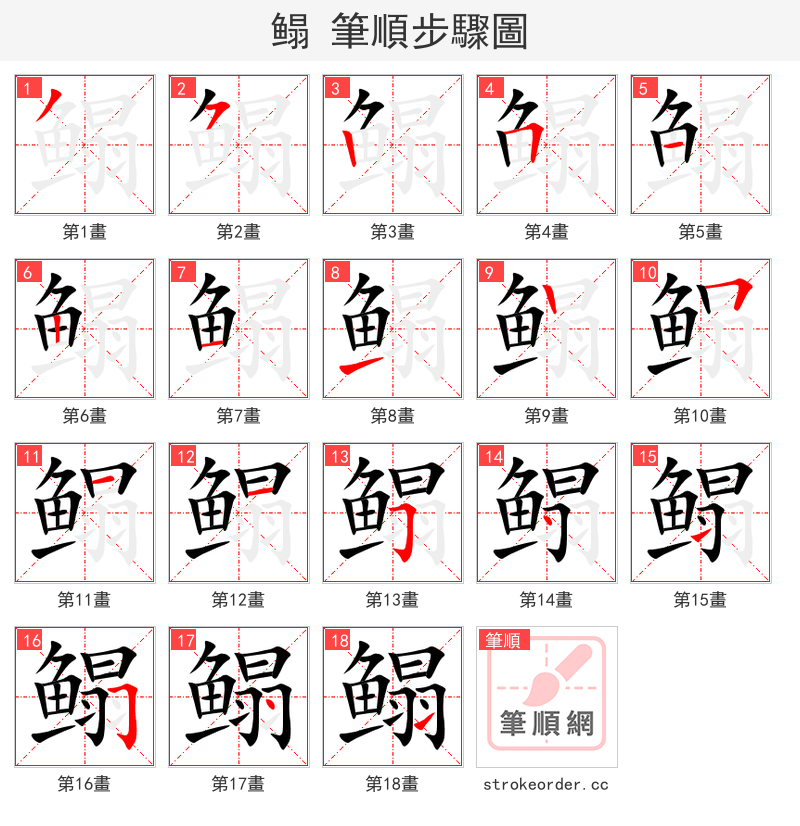 鳎 的笔顺分步演示（一笔一画写字）