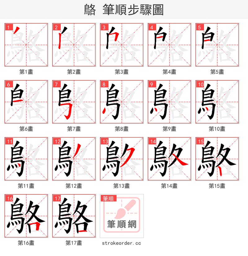 鴼 的笔顺分步演示（一笔一画写字）